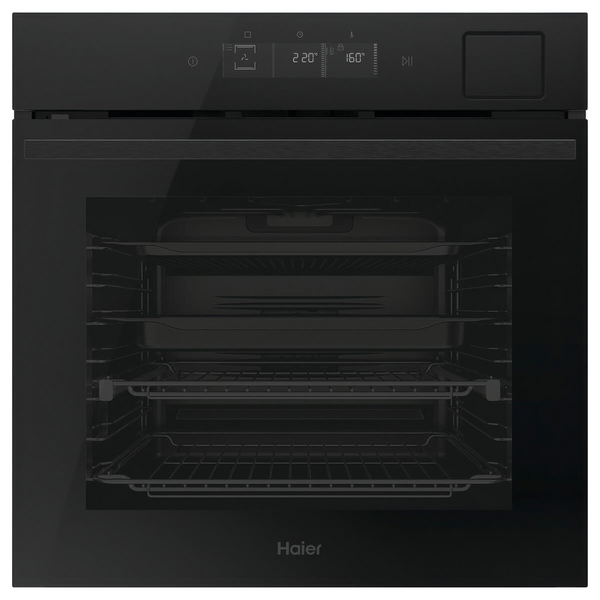 Haier 60cm 600 Series Built-In Pyrolytic Oven with Steam Assist Plus Black HWO60S16TPB5