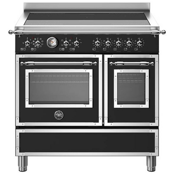 Bertazzoni 90cm Heritage Matte Black Induction Freestanding Double Oven HER95I2ENET