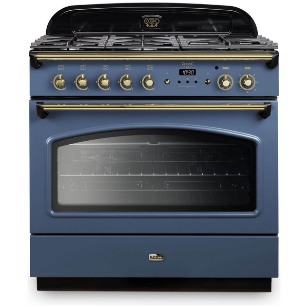 Falcon 90cm Classic FX Stone Blue Dual Fuel Freestanding Oven CLA90FXDFSB-BR