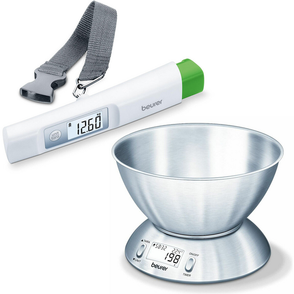 Beurer Kitchen Scale and Luggage Scale Pack KS54ILS22