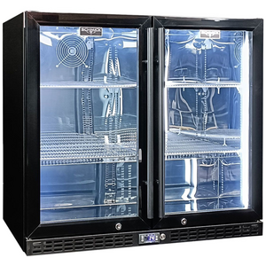 Schmick 257L Under Bench Black Heated Glass Fridge SK246B-HD