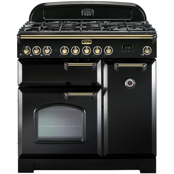 Falcon 90cm Classic Deluxe Black Dual Fuel Freestanding Oven CDL90DFBL-BR