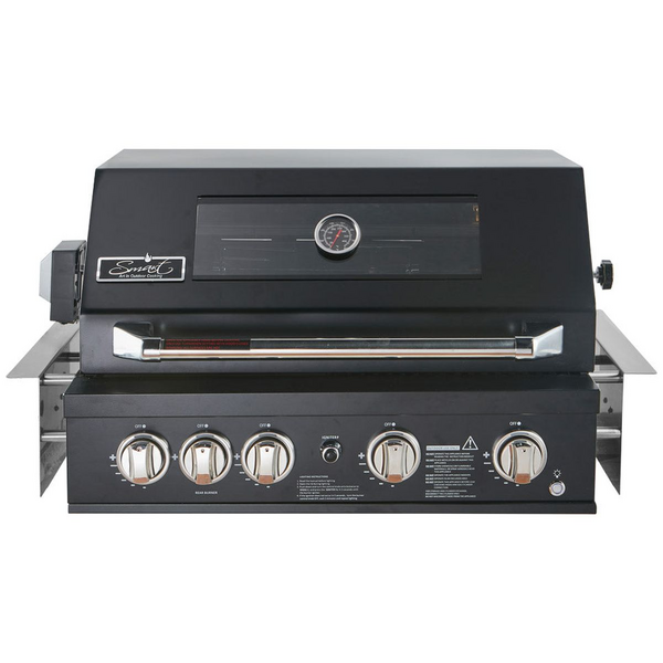 Smart Four Burner Built-In LPG BBQ with Rotisserie and Rear Infrared Burner Black 401WB-BLK
